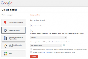 Google+ företagssidor - registrering
